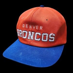 NFL Vintage Denver Broncos Orange and Blue Hat Vintage 90s Distressed Rare